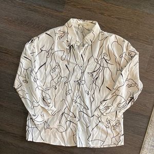 Abstract print button up